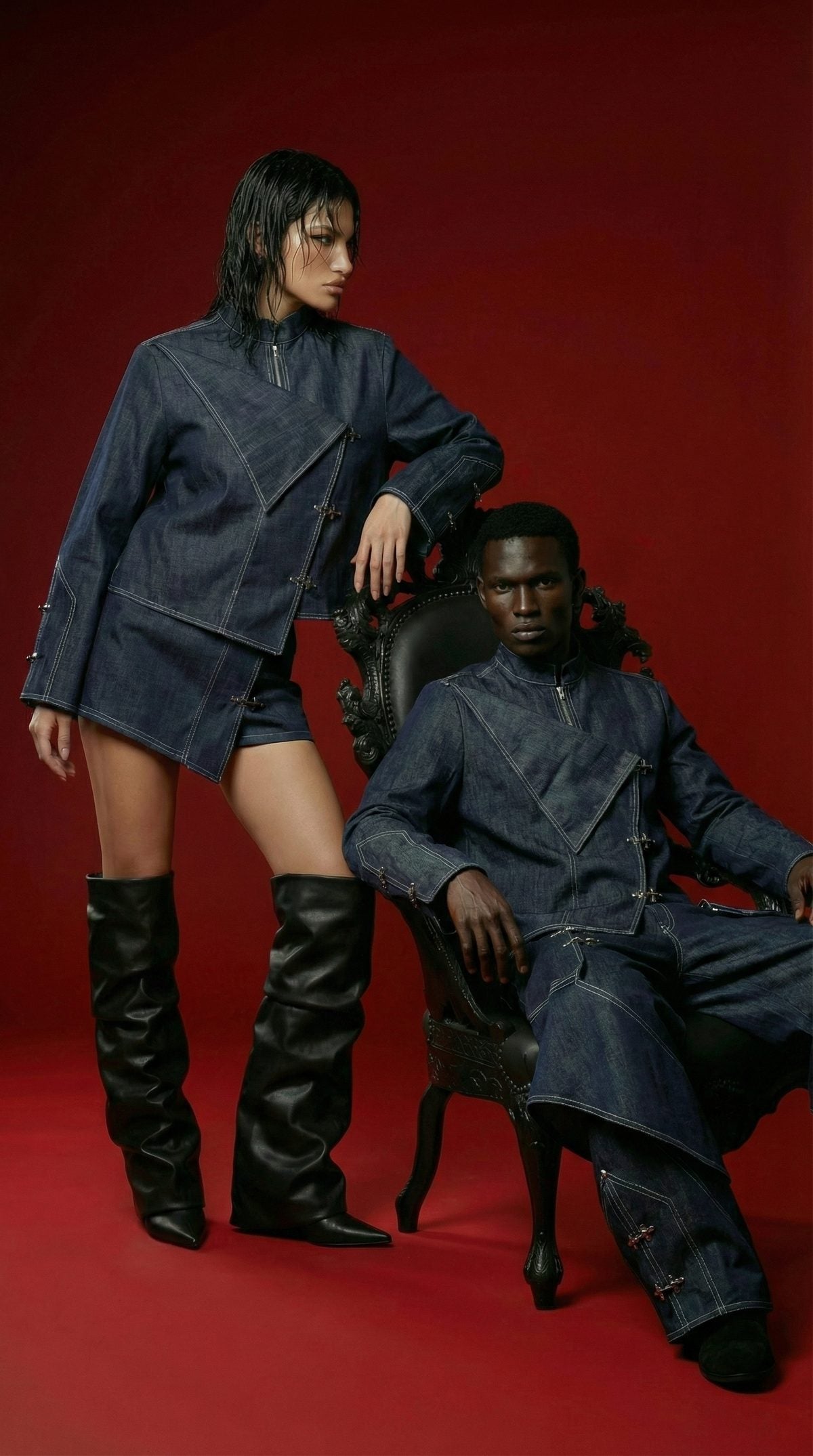 Le set denim RONIN porté à deux
